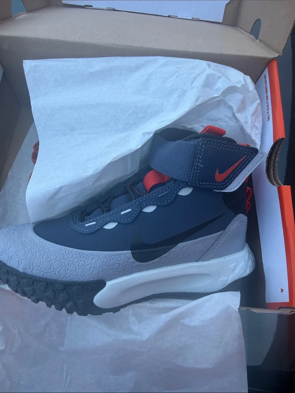 Nike Kids Navy, Gray and Red High-Top Sneakers